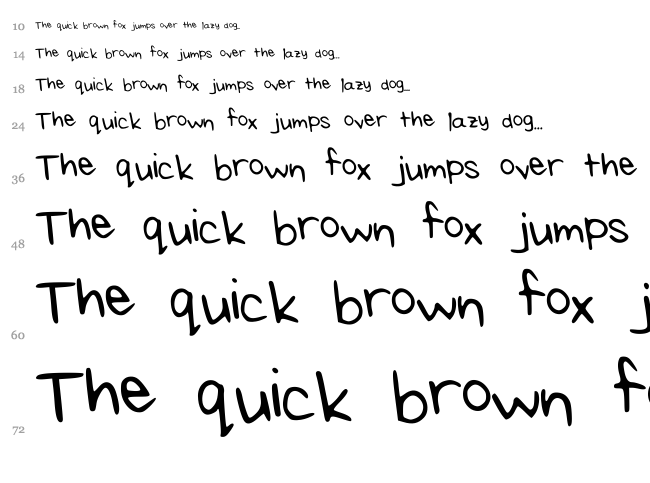 Rei's Handwriting font waterfall